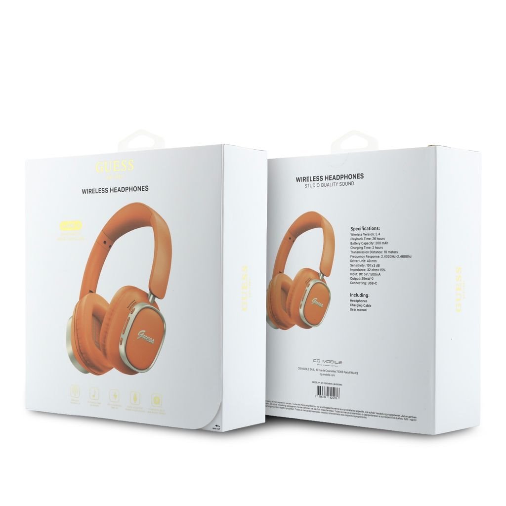 GUESS Bluetooth HF Rectangle Metal Script Logo ENC /оранжев/ - GUBHV28HGCSMO