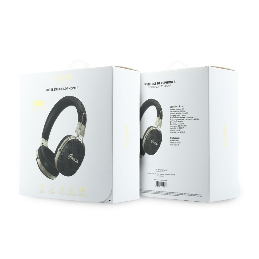 GUESS Bluetooth HF PU 4G Metal Script Logo ENC /черен/ - GUBHP72P4SMDK