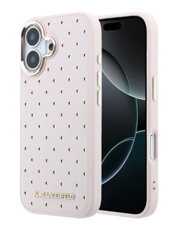 Karl Lagerfeld Калъф Apple iPhone 17, PU Perforated Gold Dots MagSafe /розов/ - KLHMP17S6PPDKLP