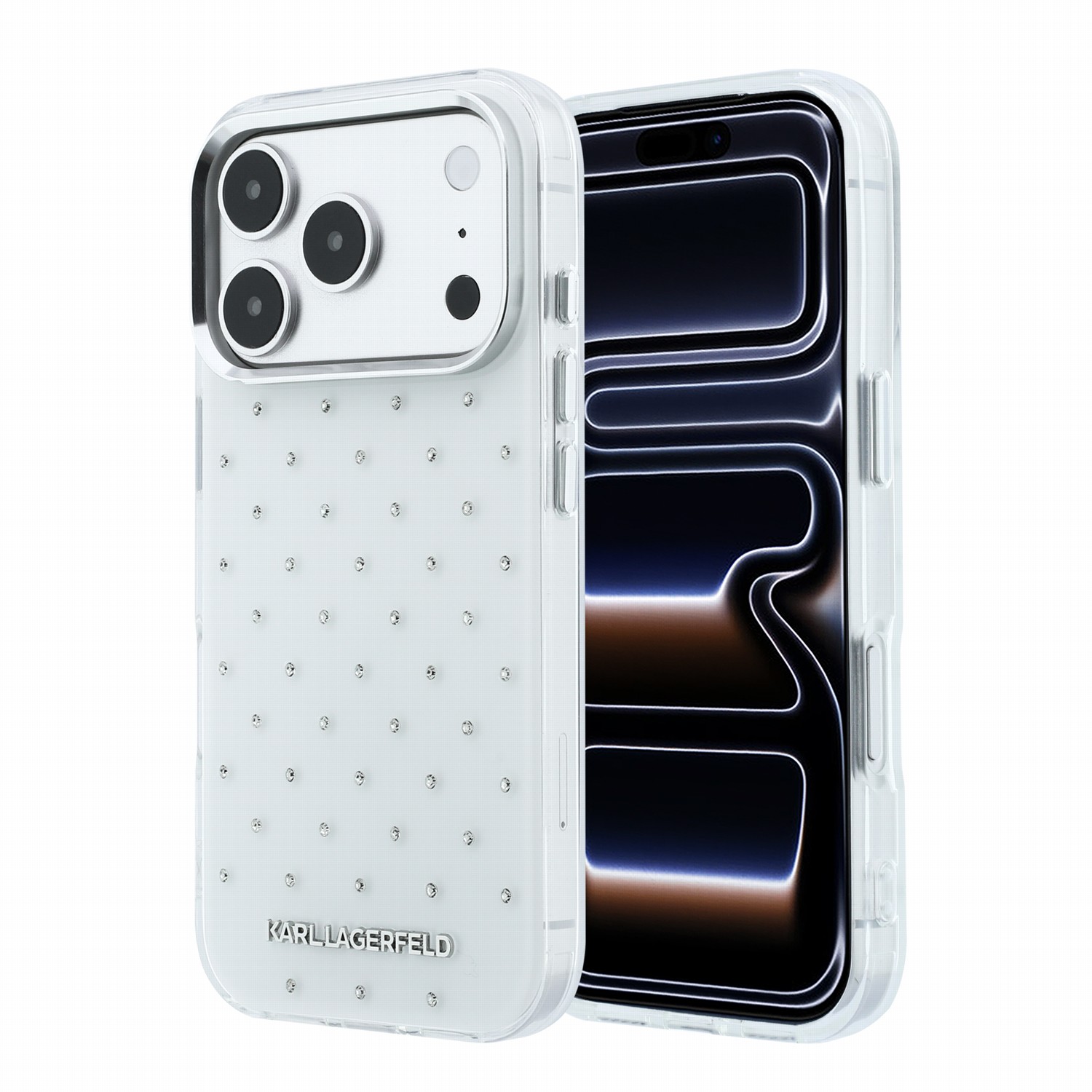 Karl Lagerfeld Калъф Apple iPhone 18 Pro, IML Rhinestones Allover Magsafe /бял/ - KLHCP18L6HCRDKLH