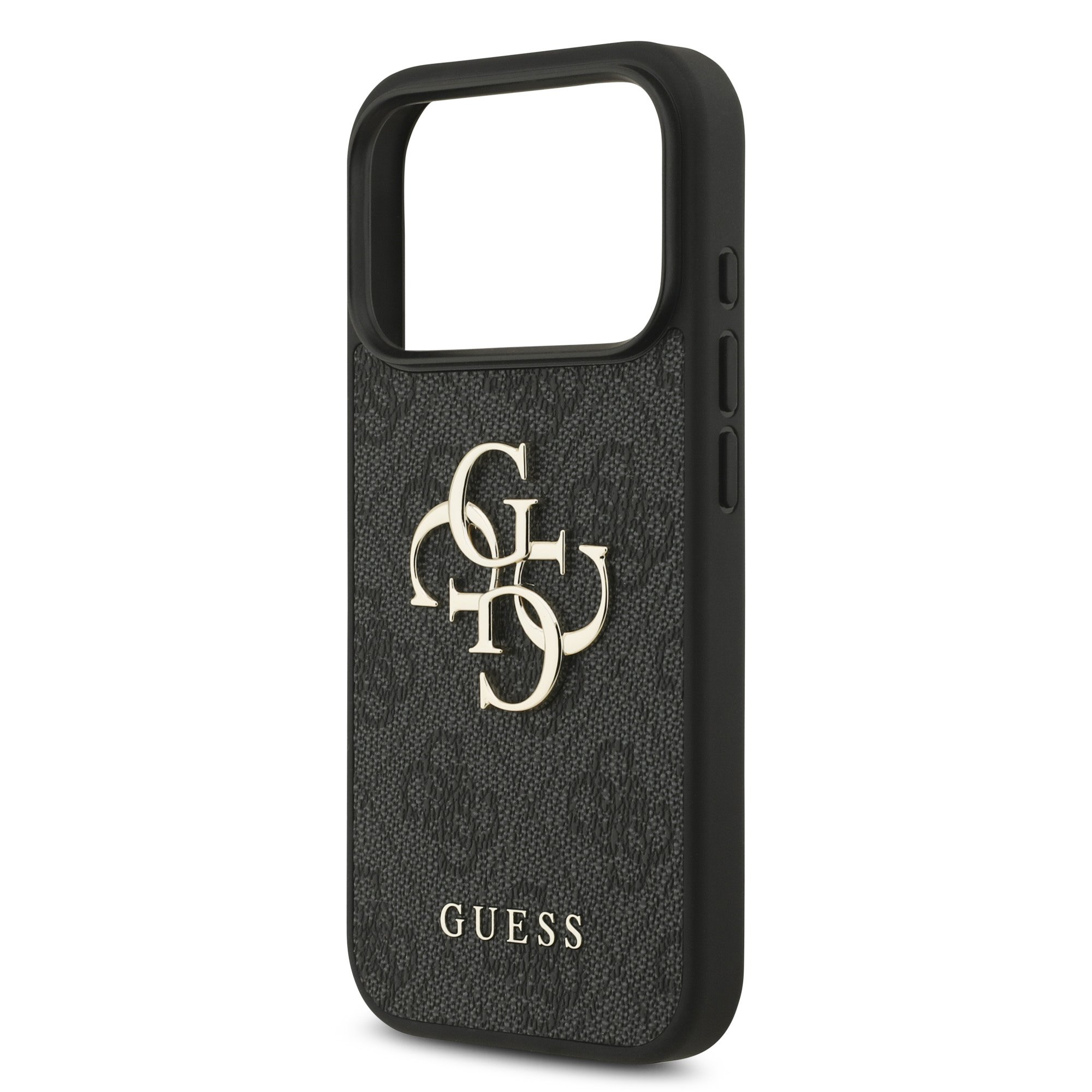 GUESS Калъф Apple iPhone 18 Pro, PU 4G Metal Logo, сив - GUHCP18L4GMGGR