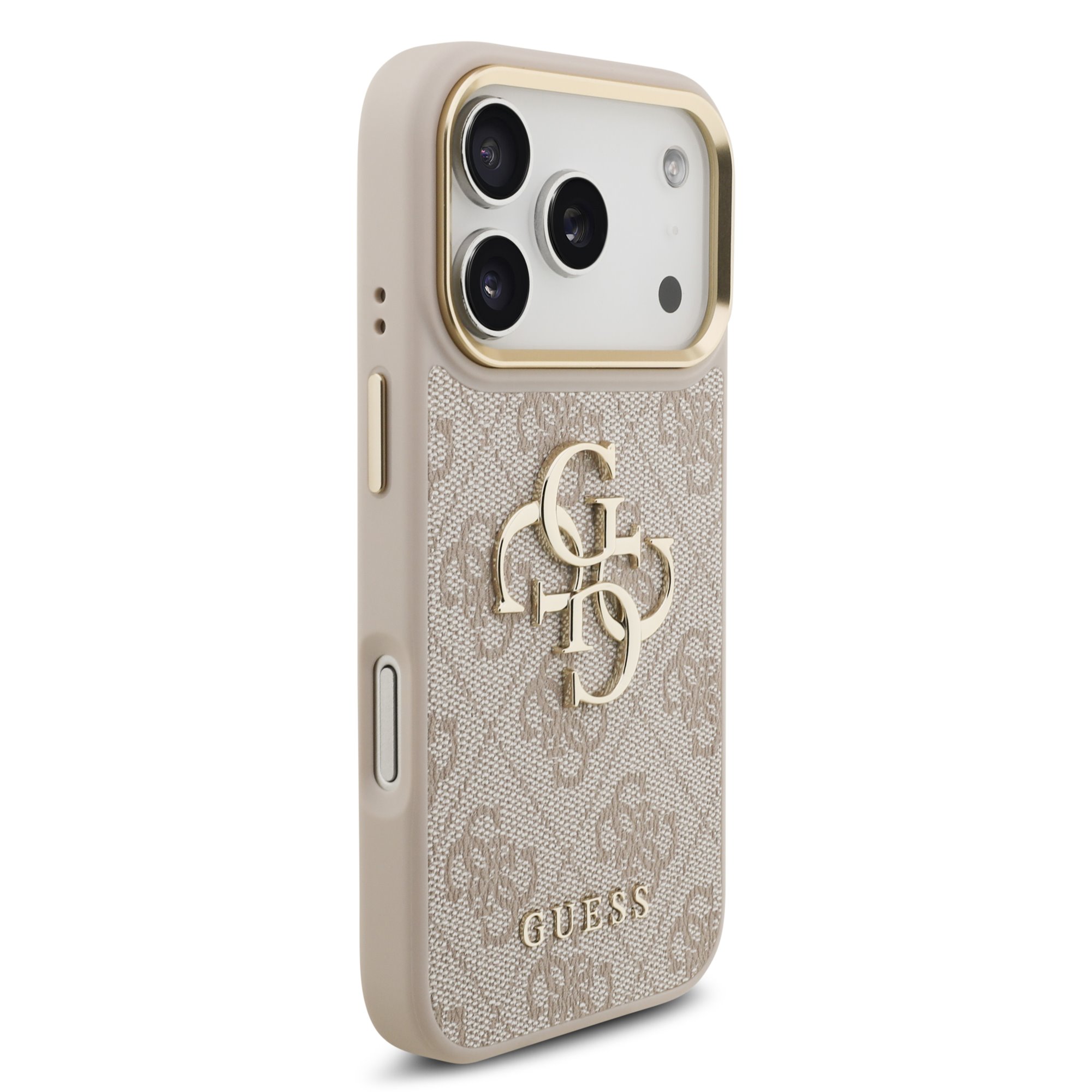 GUESS Калъф Apple iPhone 18 Pro Max, PU Leather 4G Metal Logo Gold Frame /розов/ - GUHCP18X4GMGCPI