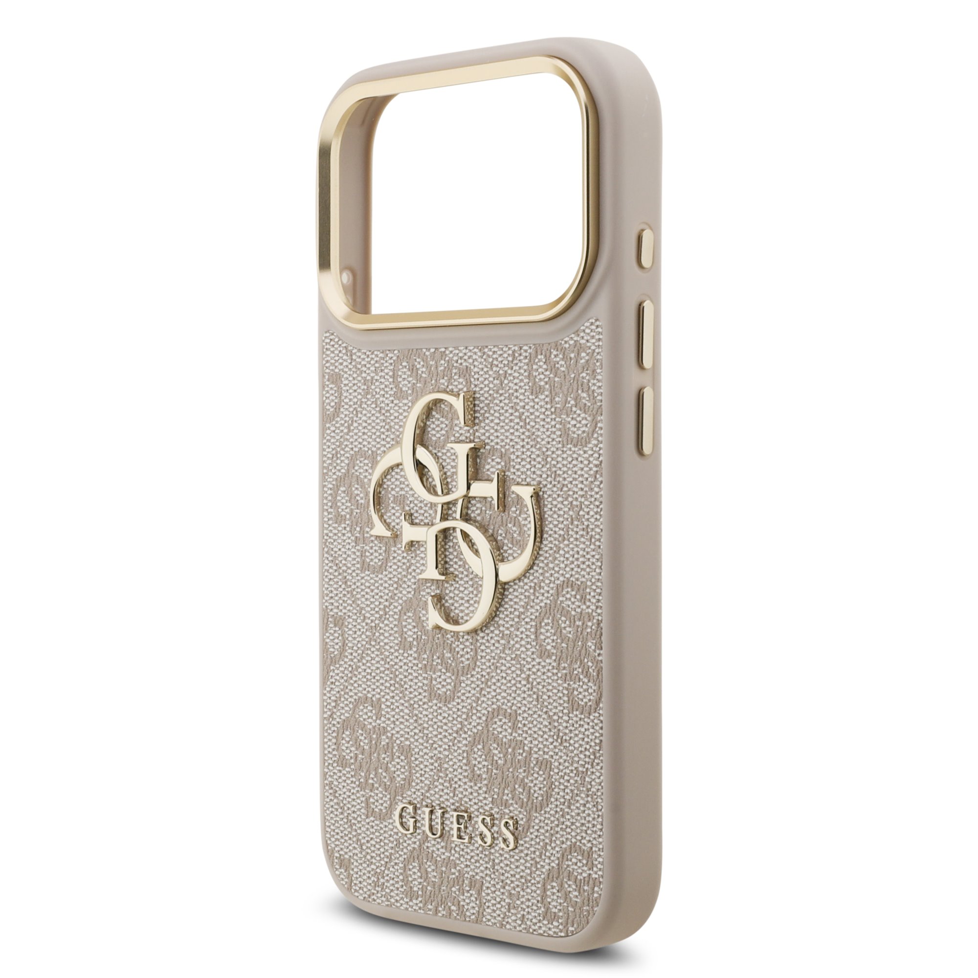 GUESS Калъф Apple iPhone 18 Pro Max, PU Leather 4G Metal Logo Gold Frame /розов/ - GUHCP18X4GMGCPI