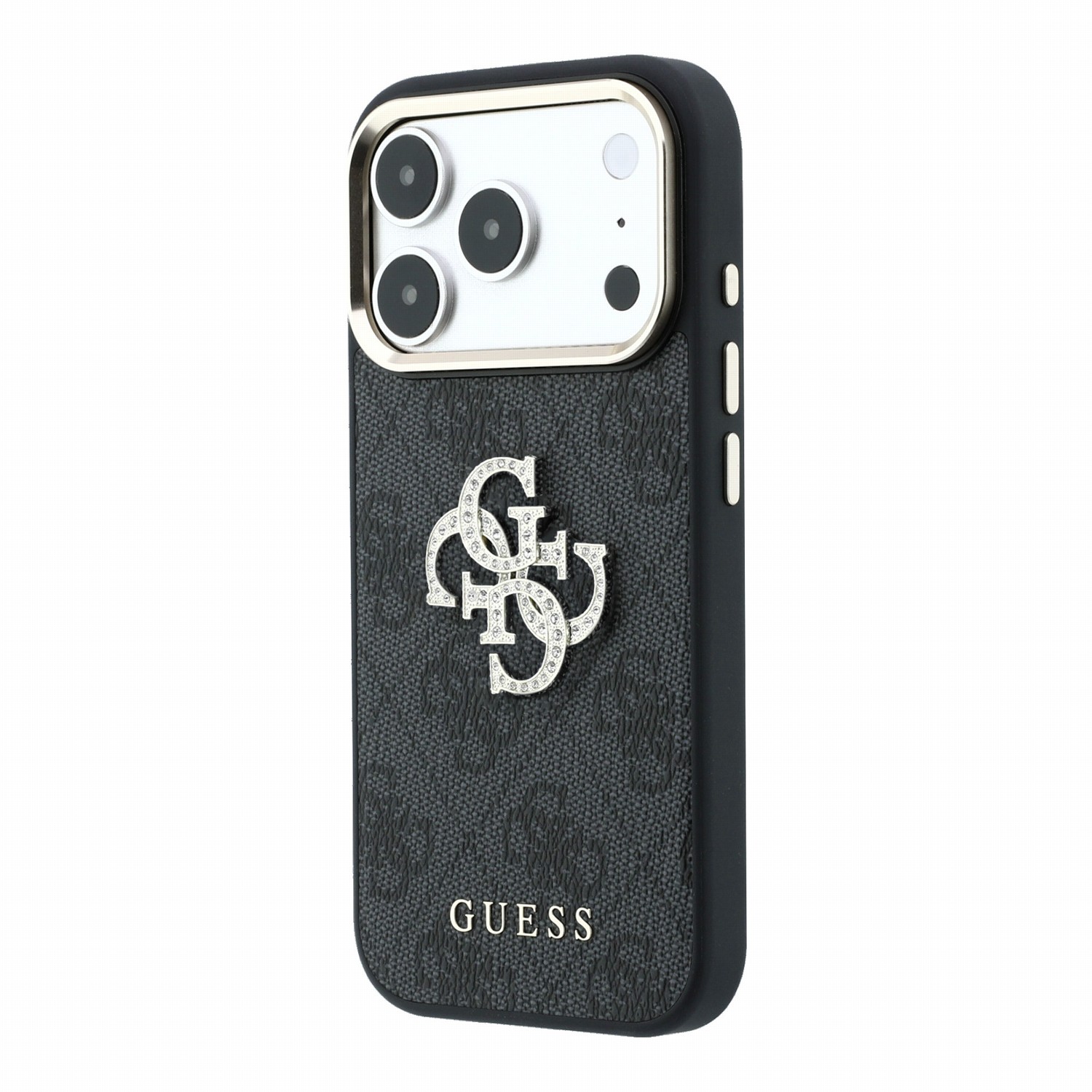 GUESS Калъф Apple iPhone 18 Pro Max/ 17 Pro Max, PU 4G Strass Metal Logo /черен/ - GUHCP18X6P4DSMLK