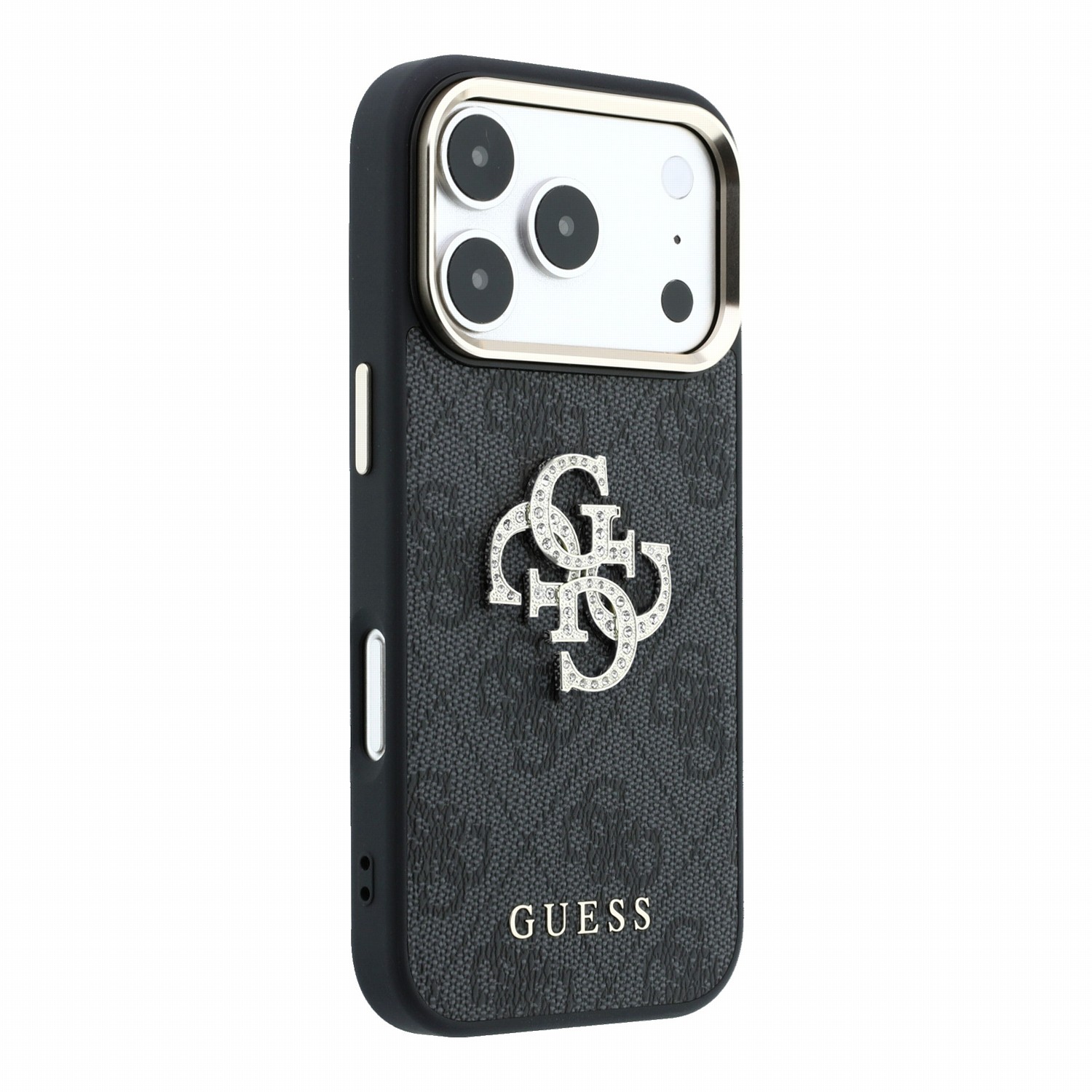 GUESS Калъф Apple iPhone 18 Pro Max/ 17 Pro Max, PU 4G Strass Metal Logo /черен/ - GUHCP18X6P4DSMLK