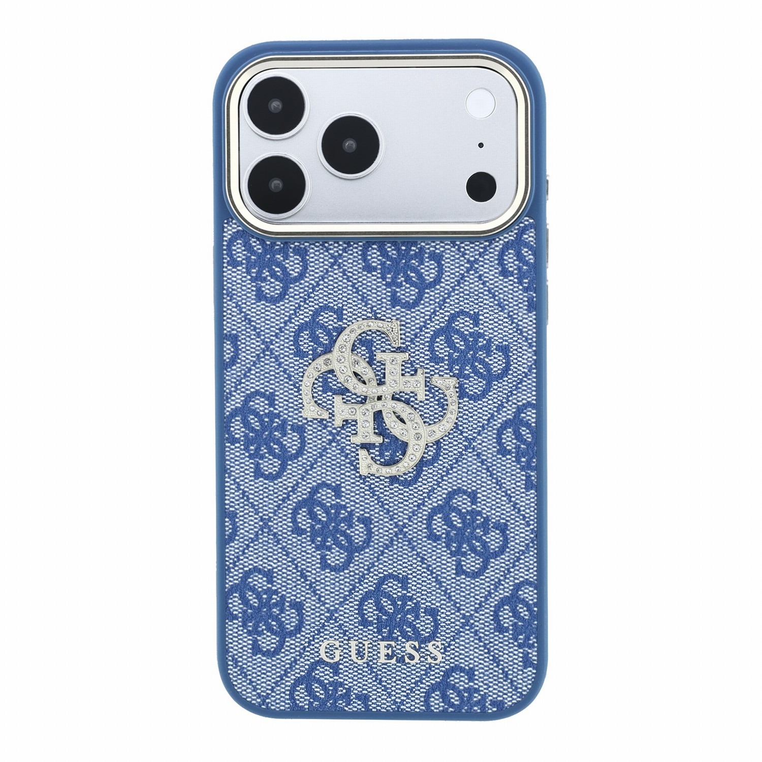 GUESS Калъф Apple iPhone 18 Pro Max/ 17 Pro Max, PU 4G Strass Metal Logo /син/ - GUHCP18X6P4DSMLB