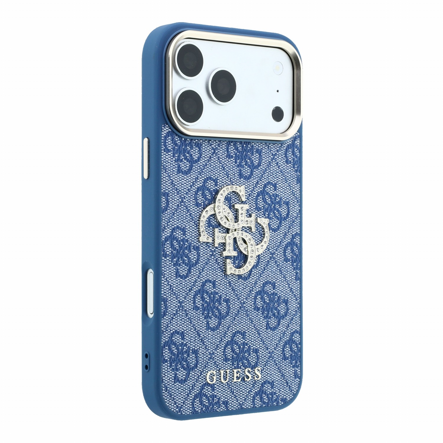 GUESS Калъф Apple iPhone 18 Pro Max/ 17 Pro Max, PU 4G Strass Metal Logo /син/ - GUHCP18X6P4DSMLB
