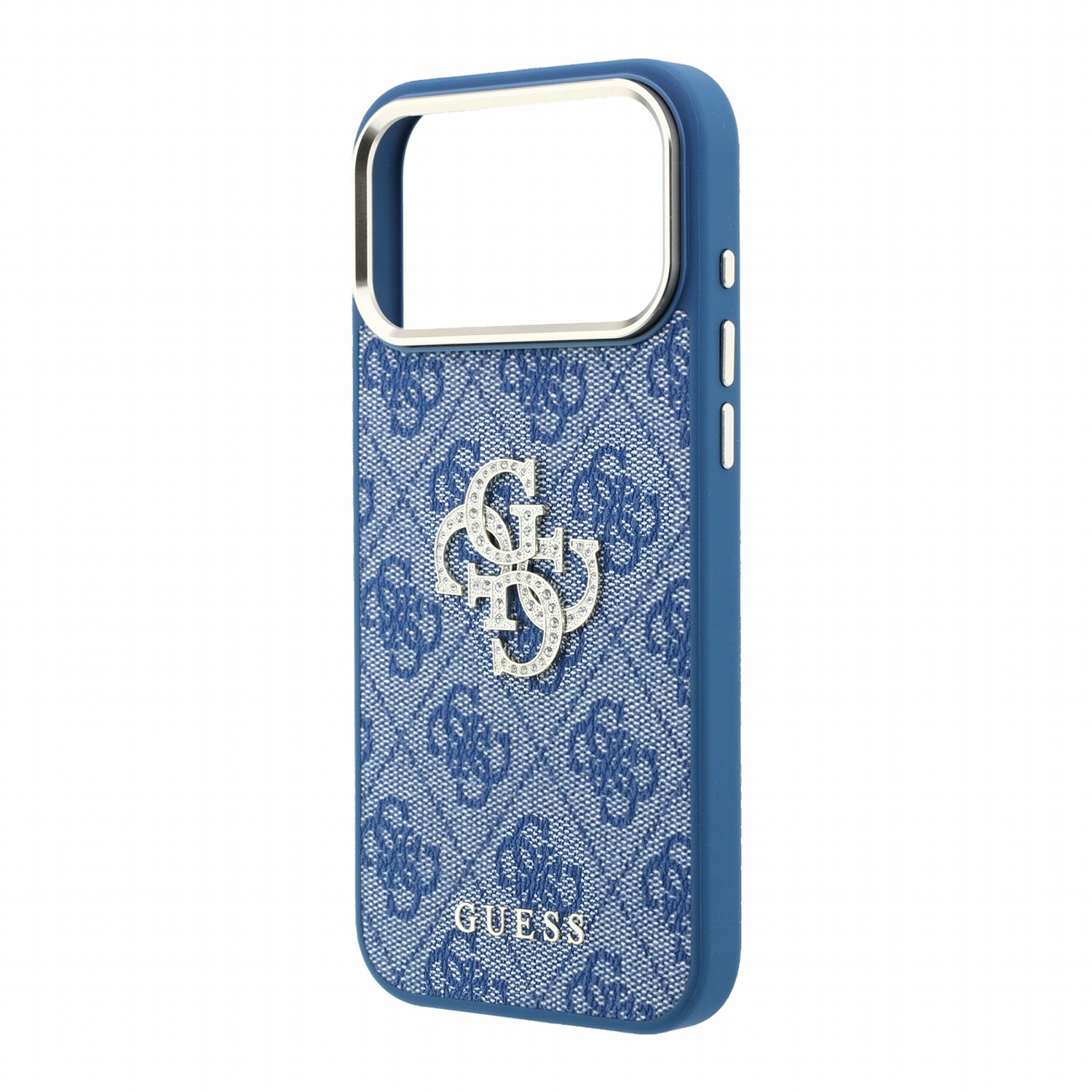 GUESS Калъф Apple iPhone 18 Pro Max/ 17 Pro Max, PU 4G Strass Metal Logo /син/ - GUHCP18X6P4DSMLB