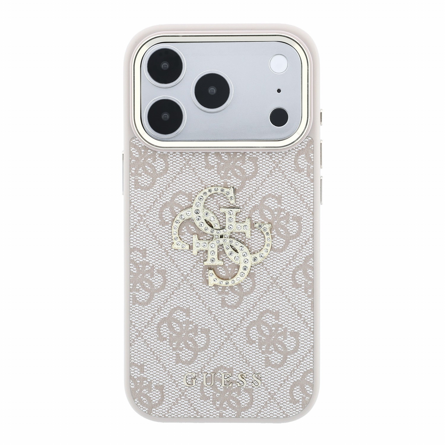 GUESS Калъф Apple iPhone 18 Pro/ 17 Pro, PU 4G Strass Metal Logo /розов/ - GUHCP18L6P4DSMLP