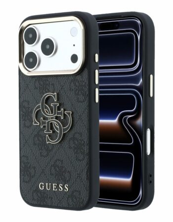 GUESS Калъф Apple iPhone 18 Pro Max, PU 4G Resin Metal Logo /черен/ - GUHCP18X6P4SRMLK