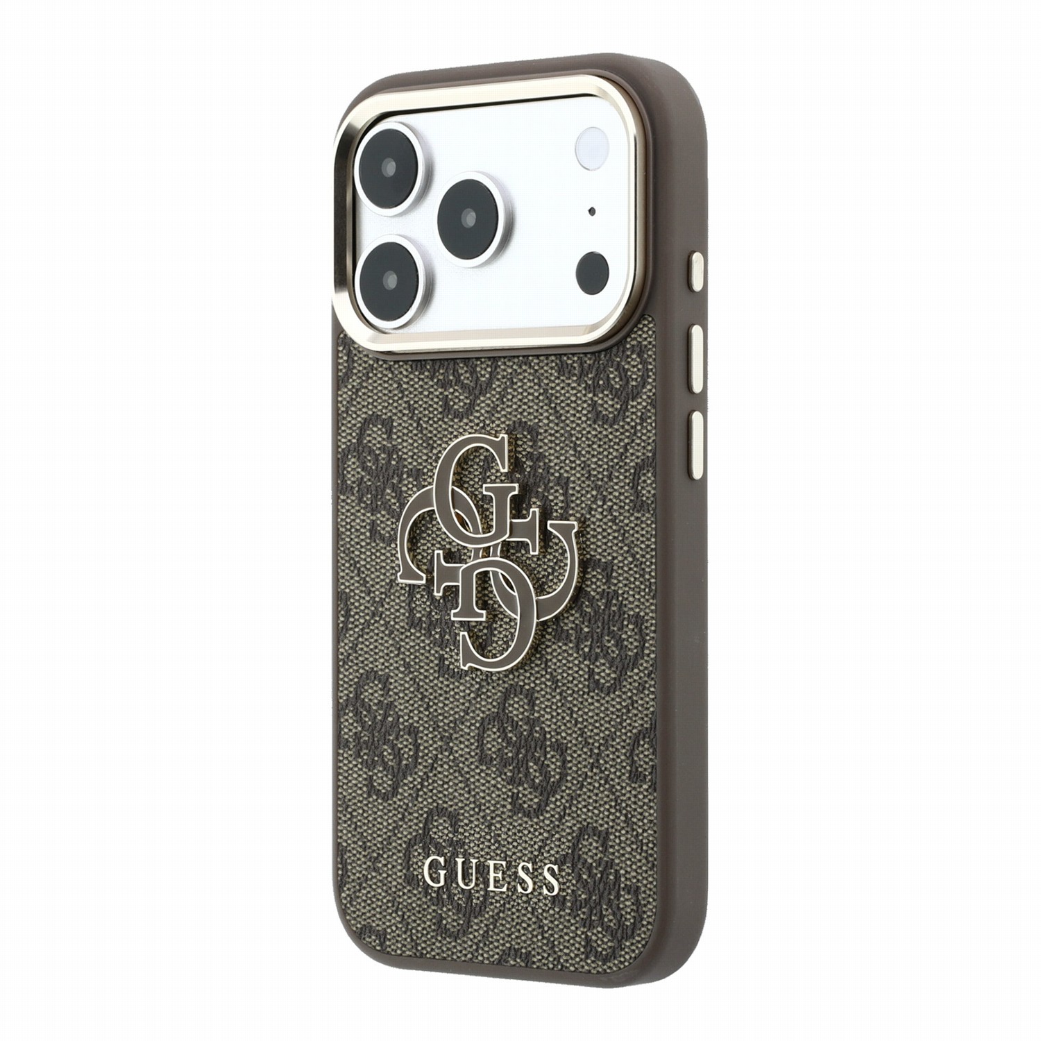 GUESS Калъф Apple iPhone 18 Pro, PU 4G Resin Metal Logo /кафяв/ - GUHCP18L6P4SRMLW