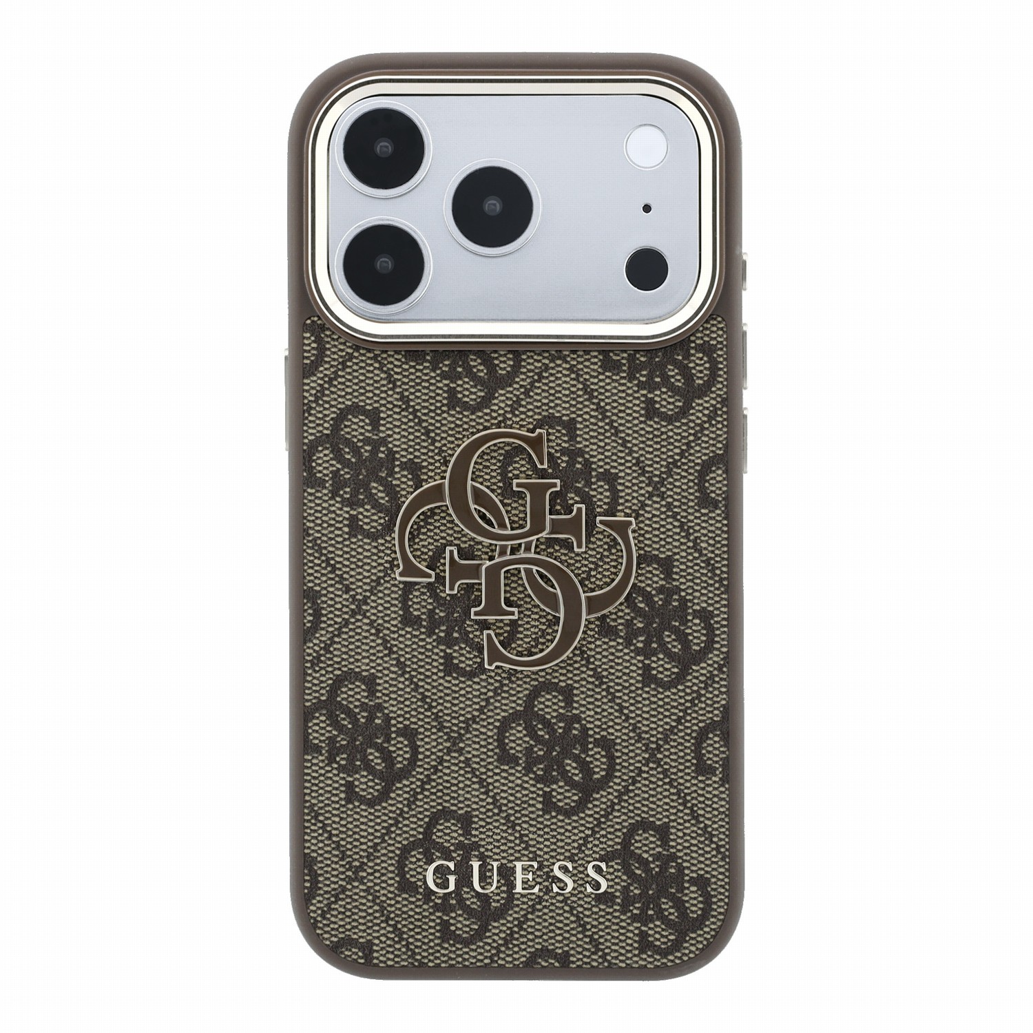 GUESS Калъф Apple iPhone 18 Pro, PU 4G Resin Metal Logo /кафяв/ - GUHCP18L6P4SRMLW