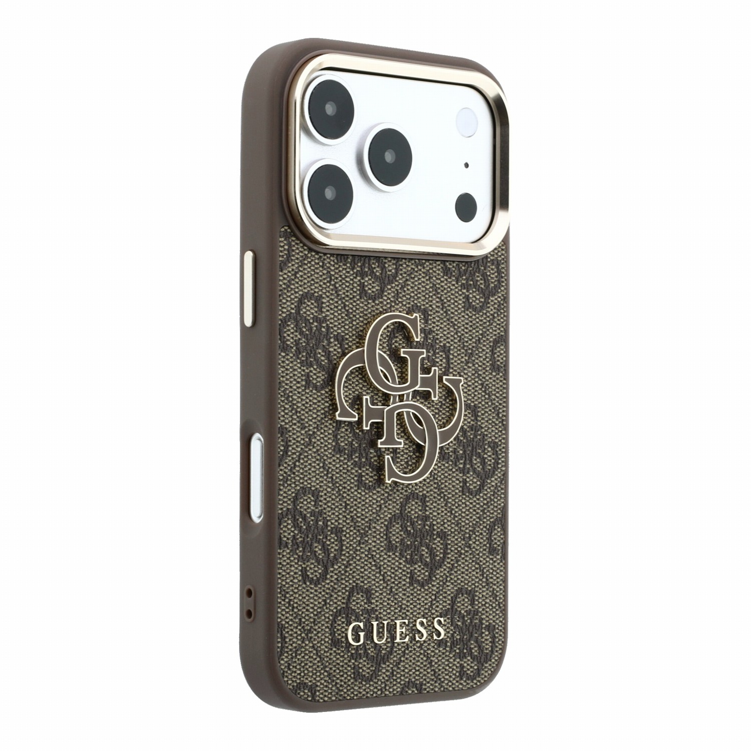 GUESS Калъф Apple iPhone 18 Pro Max, PU 4G Resin Metal Logo /кафяв/ - GUHCP18X6P4SRMLW