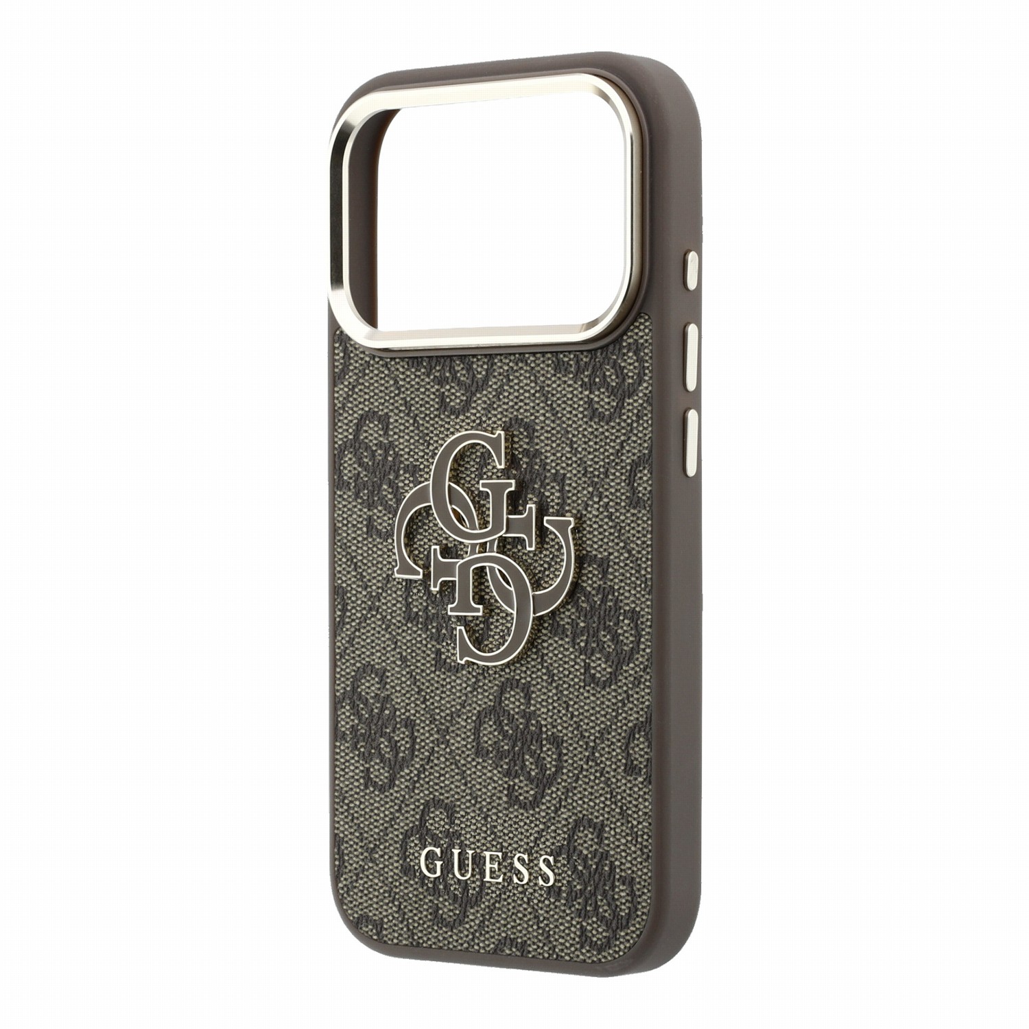 GUESS Калъф Apple iPhone 18 Pro Max, PU 4G Resin Metal Logo /кафяв/ - GUHCP18X6P4SRMLW