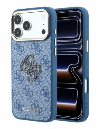 GUESS Калъф Apple iPhone 18 Pro Max, PU 4G Resin Metal Logo /син/ - GUHCP18X6P4SRMLB