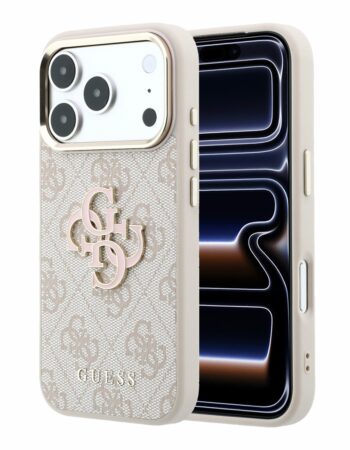 GUESS Калъф Apple iPhone 18 Pro, PU 4G Resin Metal Logo /розов/ - GUHCP18L6P4SRMLP