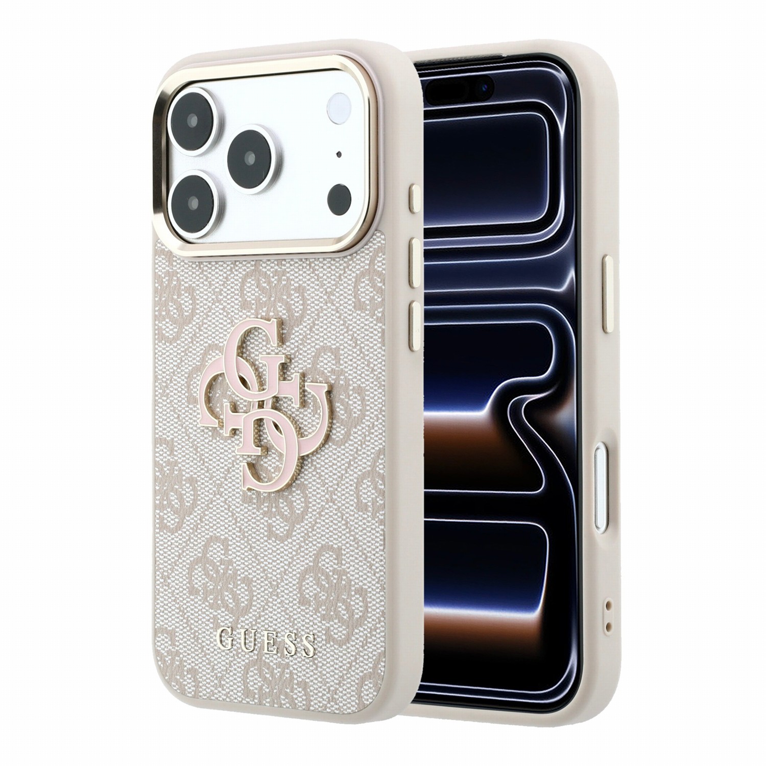 GUESS Калъф Apple iPhone 18 Pro, PU 4G Resin Metal Logo /розов/ - GUHCP18L6P4SRMLP