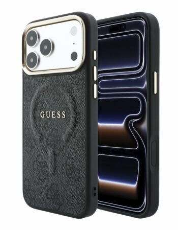 GUESS Калъф Apple iPhone 18 Pro Max, PU Leather 4G Gold Frame Embossed MagSafe /черен/ - GUHMP18XP4MSEGCK