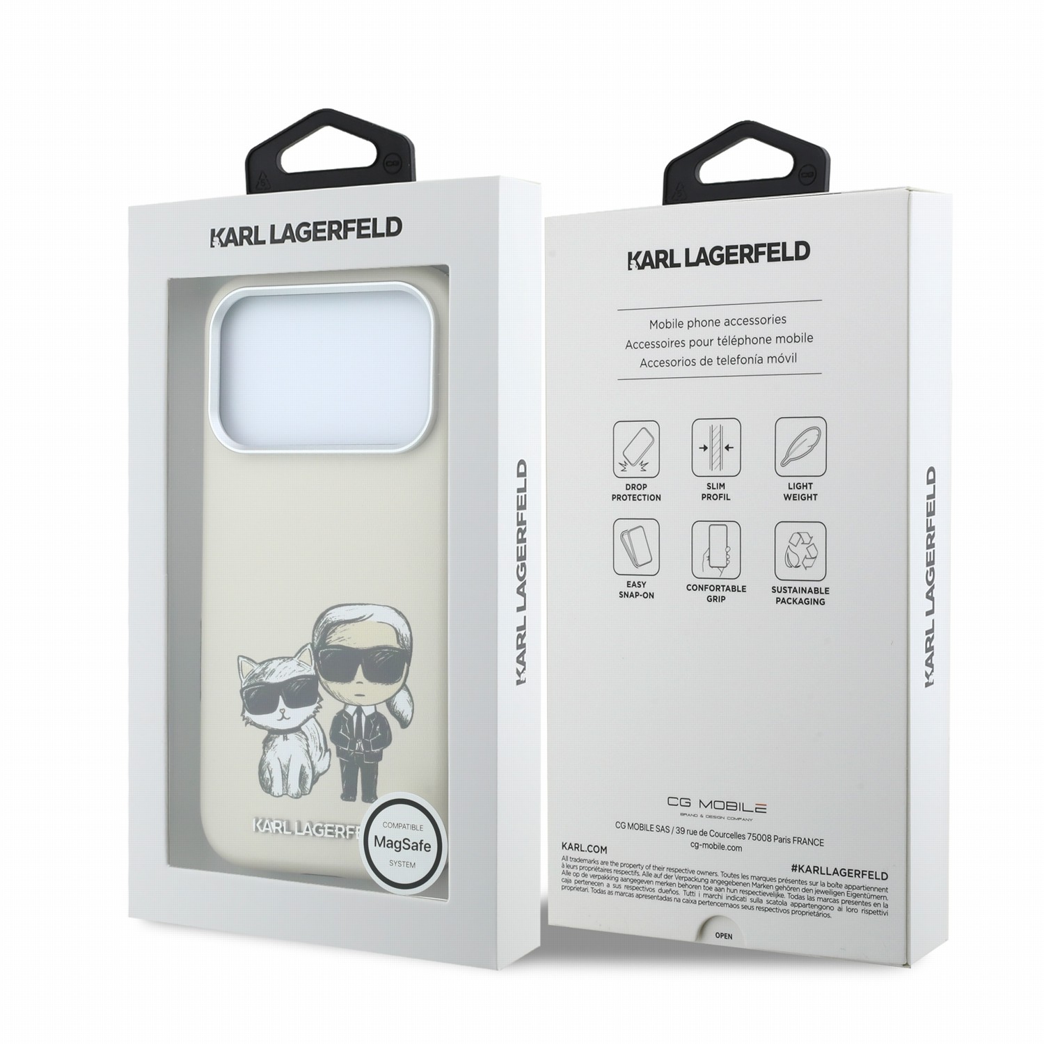 Karl Lagerfeld Калъф Apple iPhone 18 Pro Max/ 17 Pro Max, PU Semi Wrap Smooth Sketch Bodies Magsafe /бежов/ - KLHMP18X6PWKCIDE