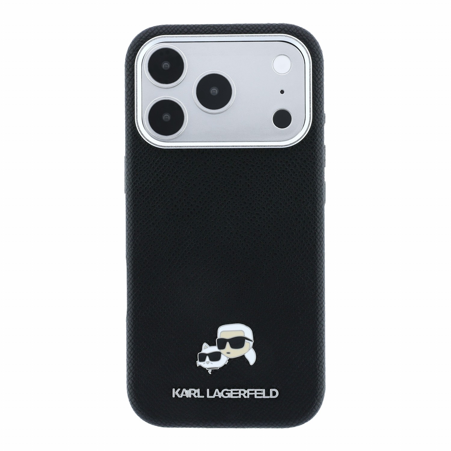 Karl Lagerfeld Калъф Apple iPhone 18 Pro/ 17 Pro, PU Grained Semi Wrap K/CH Heads Magsafe /черен/ - KLHMP18L6PSKCHLK