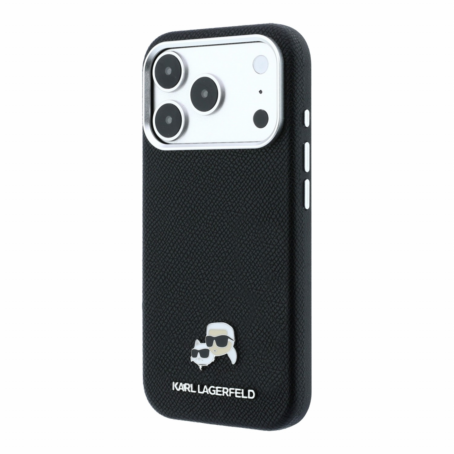 Karl Lagerfeld Калъф Apple iPhone 18 Pro Max/ 17 Pro Max, PU Grained Semi Wrap K/CH Heads Magsafe /черен/ - KLHMP18X6PSKCHLK