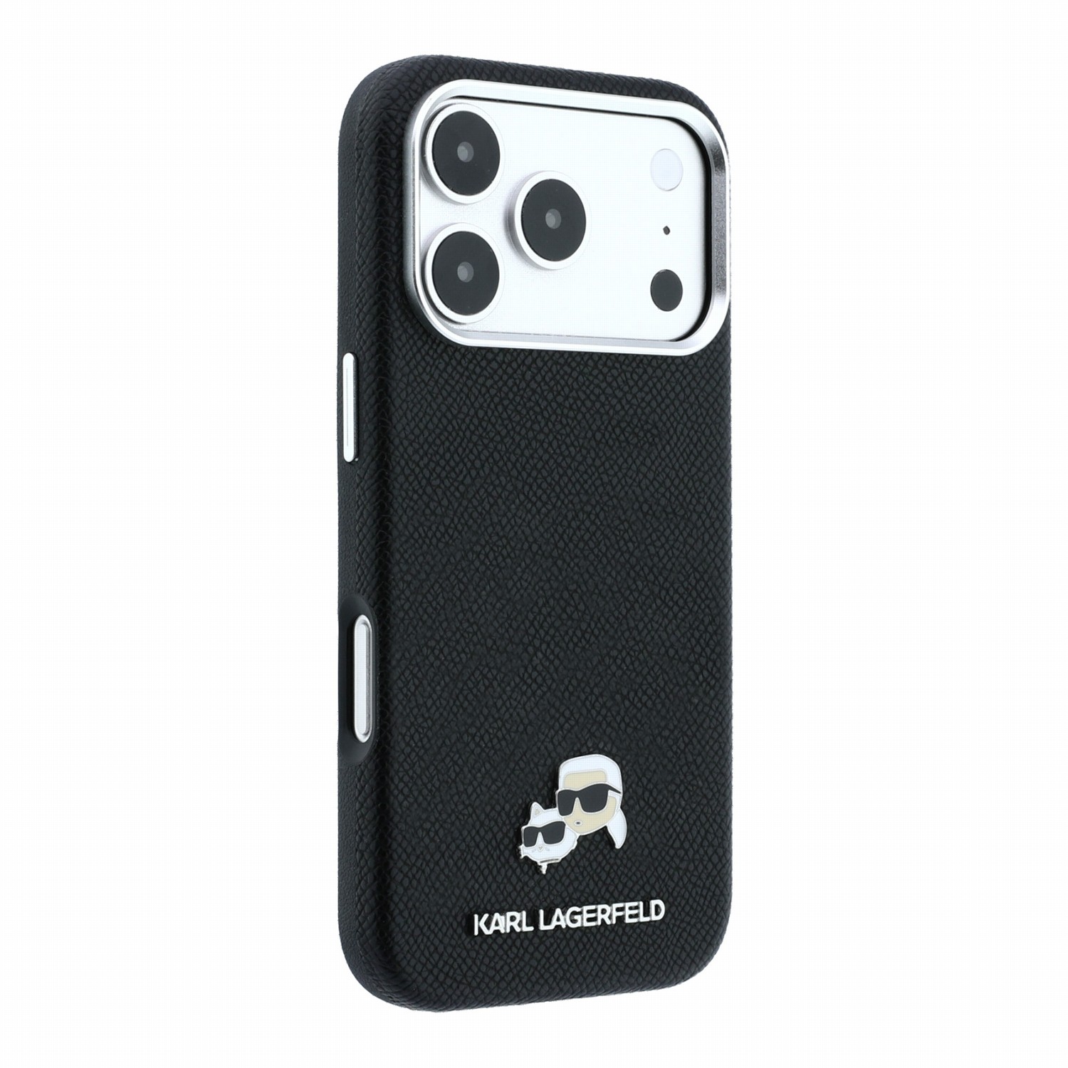 Karl Lagerfeld Калъф Apple iPhone 18 Pro Max/ 17 Pro Max, PU Grained Semi Wrap K/CH Heads Magsafe /черен/ - KLHMP18X6PSKCHLK