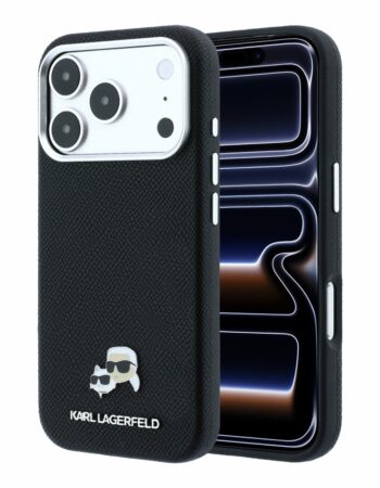 Karl Lagerfeld Калъф Apple iPhone 18 Pro Max/ 17 Pro Max, PU Grained Semi Wrap K/CH Heads Magsafe /черен/ - KLHMP18X6PSKCHLK