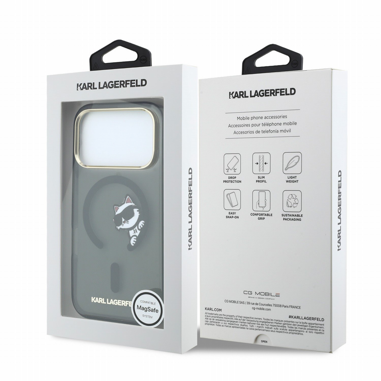 Karl Lagerfeld Калъф Apple iPhone 18 Pro Max/ 17 Pro Max, IML Choupette Peekaboo Magsafe /черен/ - KLHMP18X6HCPSCK