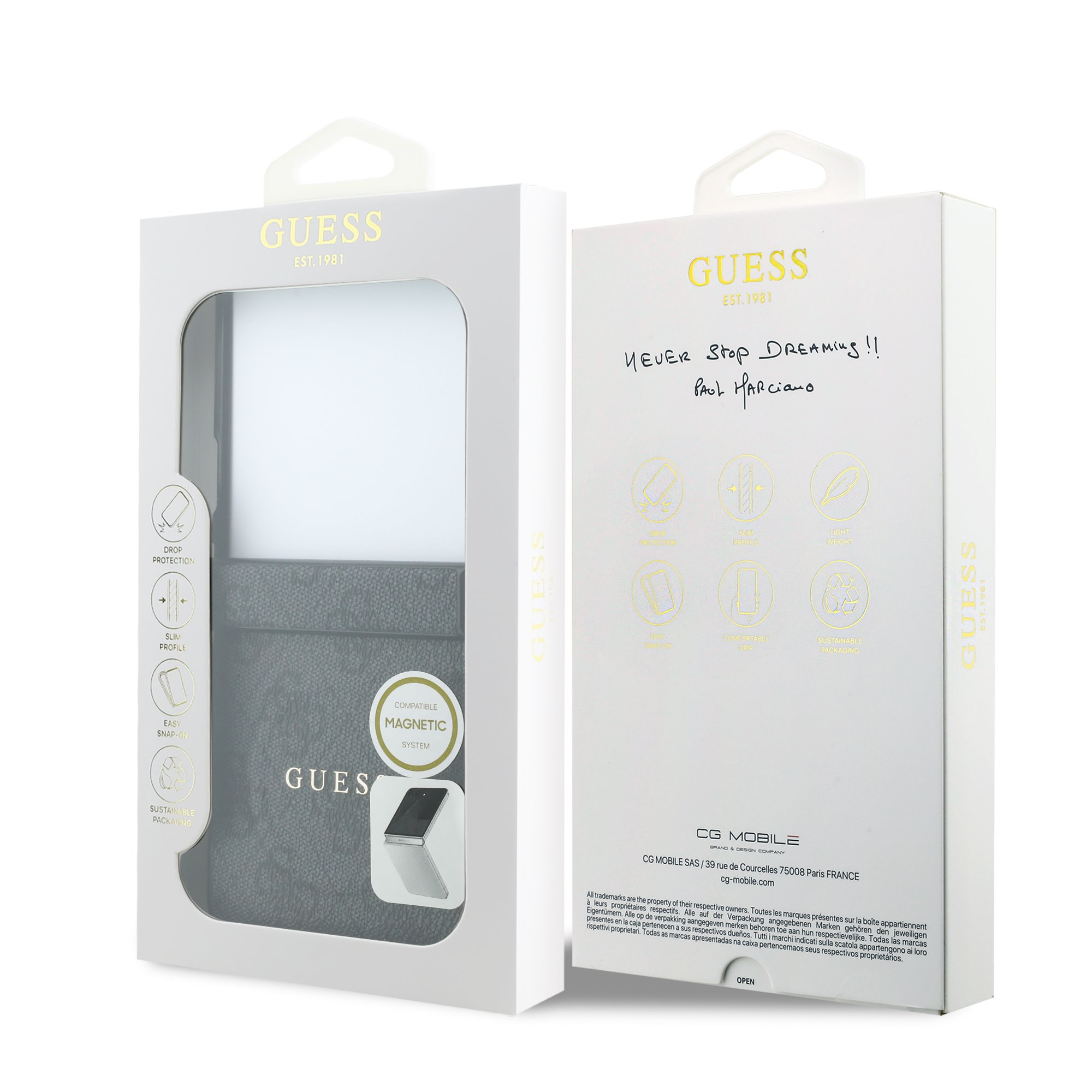GUESS Калъф Samsung Z Flip 8, PU Leather 4G Magnetic, черен - GUHMZF8P4MSEGCK
