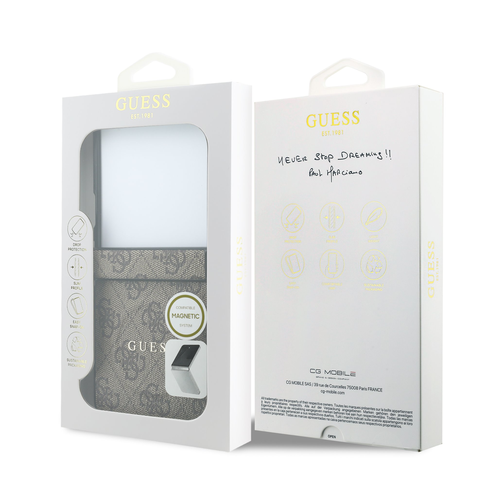 GUESS Калъф Samsung Z Flip 8, PU Leather 4G Magnetic, кафяв - GUHMZF8P4MSEGCW