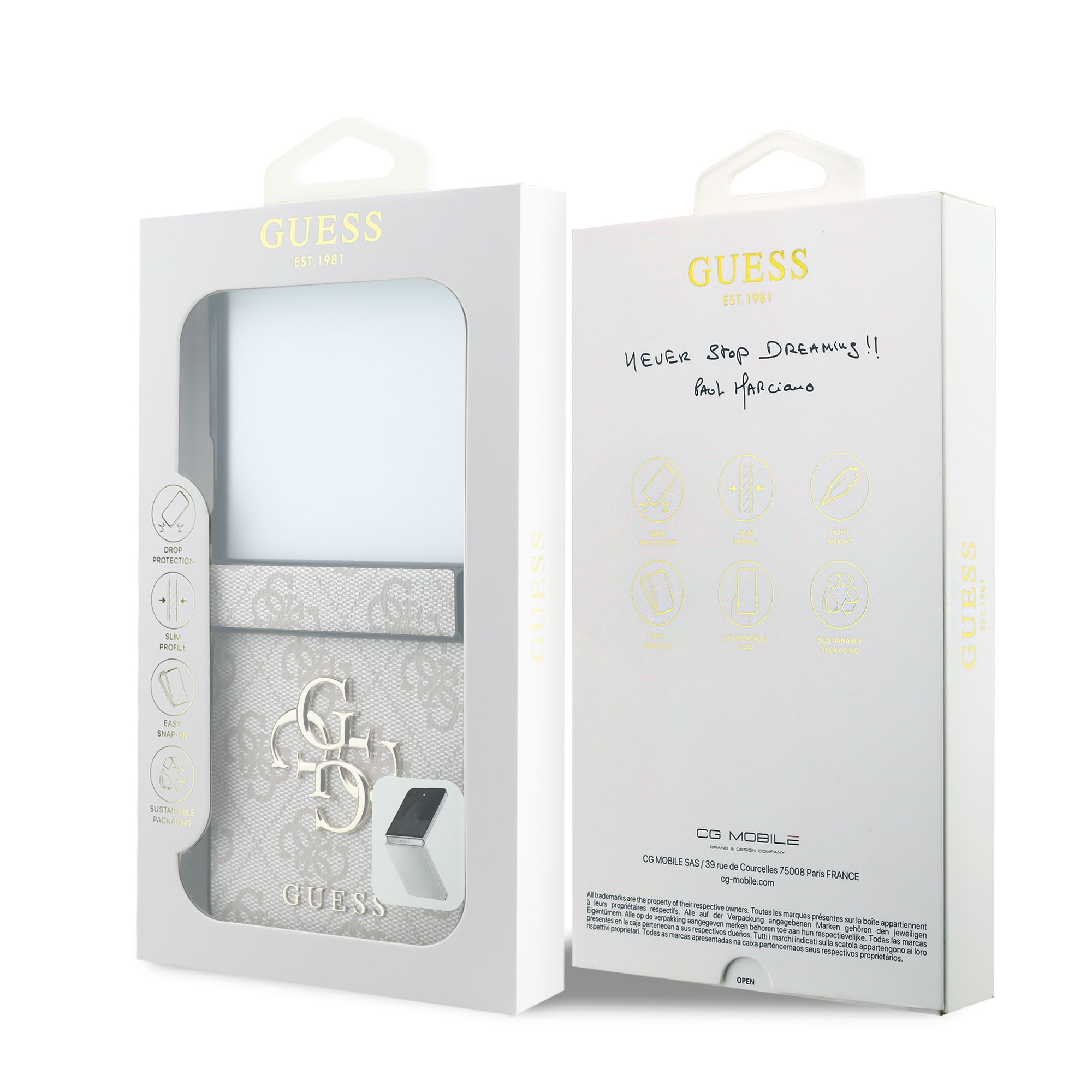 GUESS Калъф Samsung Z Flip 8, PU 4G Metal Logo, розов - GUHCZF84GMGPI