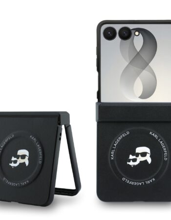 Karl Lagerfeld Калъф Samsung Z Flip 8, PU K/C Heads Magnetic, черен - KLHMZF8PSMLRKCK