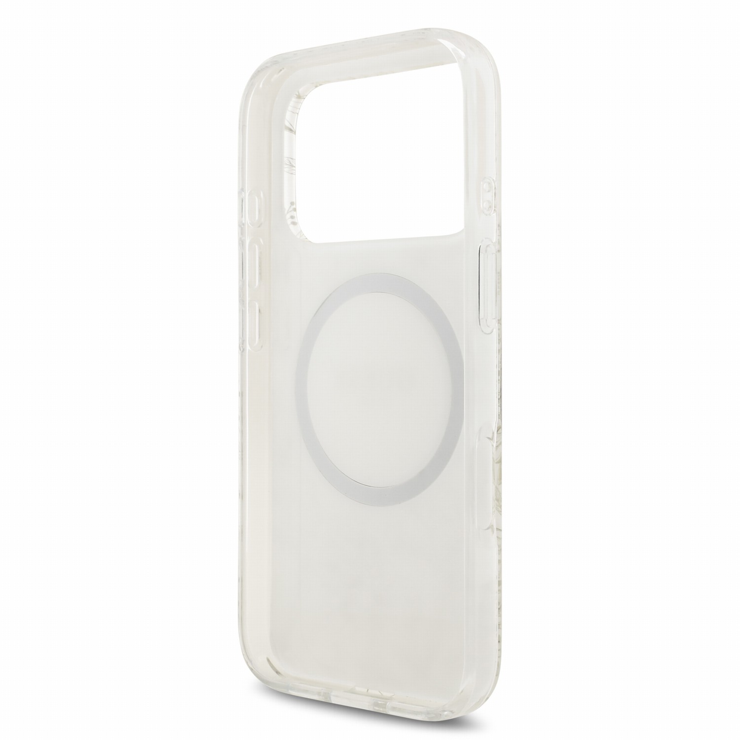 GUESS Калъф Apple iPhone 18 Pro, IML Flowers Allover MagSafe + Wrist Strap /бял/ - GUHMP18LHCPOFPH