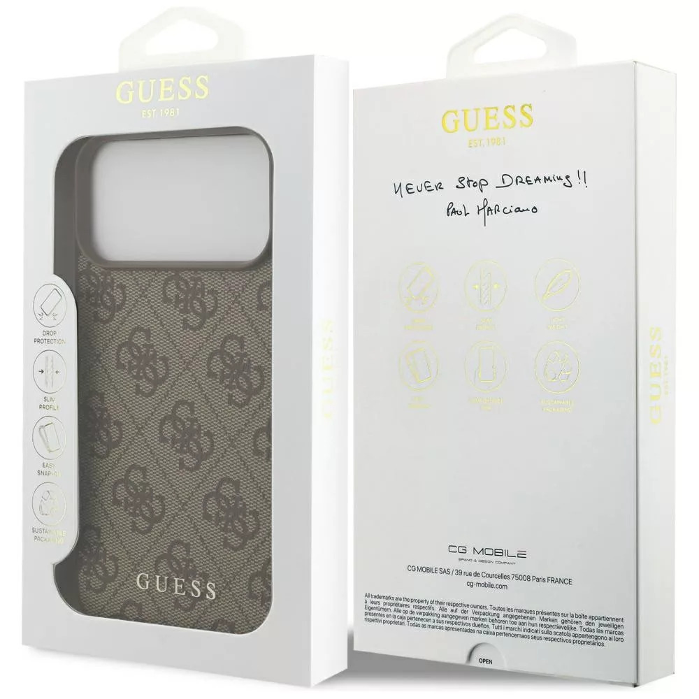 GUESS Калъф Apple iPhone 18 Pro Max/ 17 Pro Max, 4G Classic /кафяв/ - GUHCP18XG4GFBR