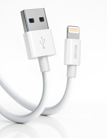 NORDIC Кабел USB-A - Lightning, 1м /бял/