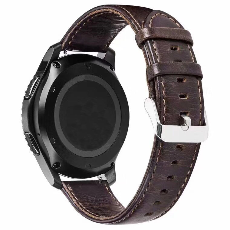 Каишка за Smart Watch 22мм, Leather Strap, кожена /синя/ - Image 2