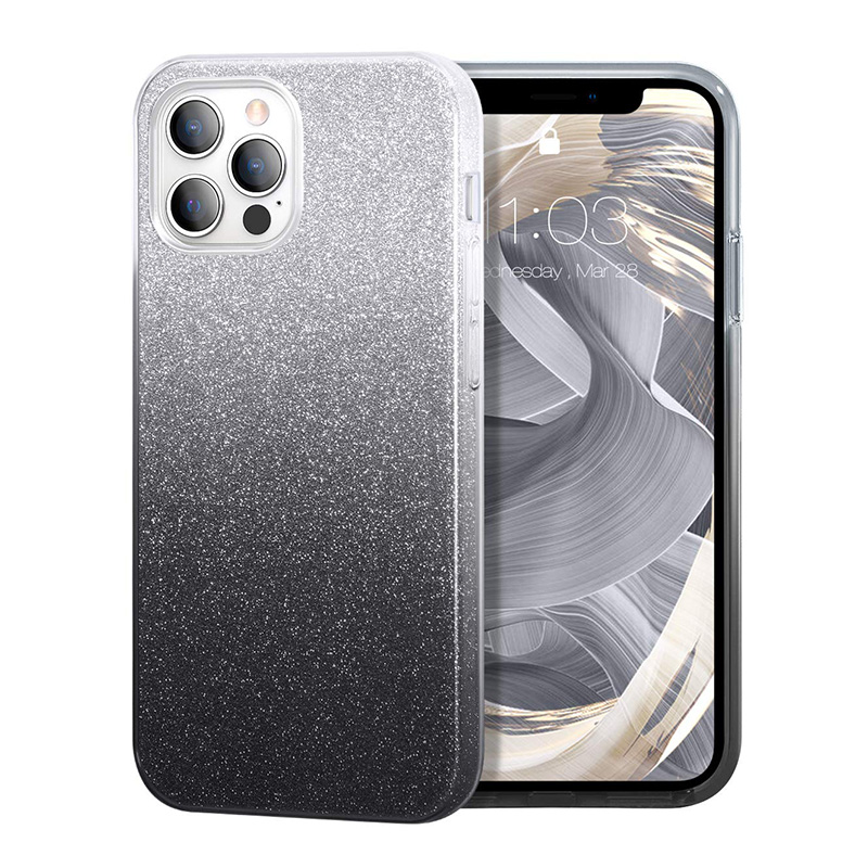 Калъф ENSIDA Fashion Huawei Y6p /сребърен-черен/