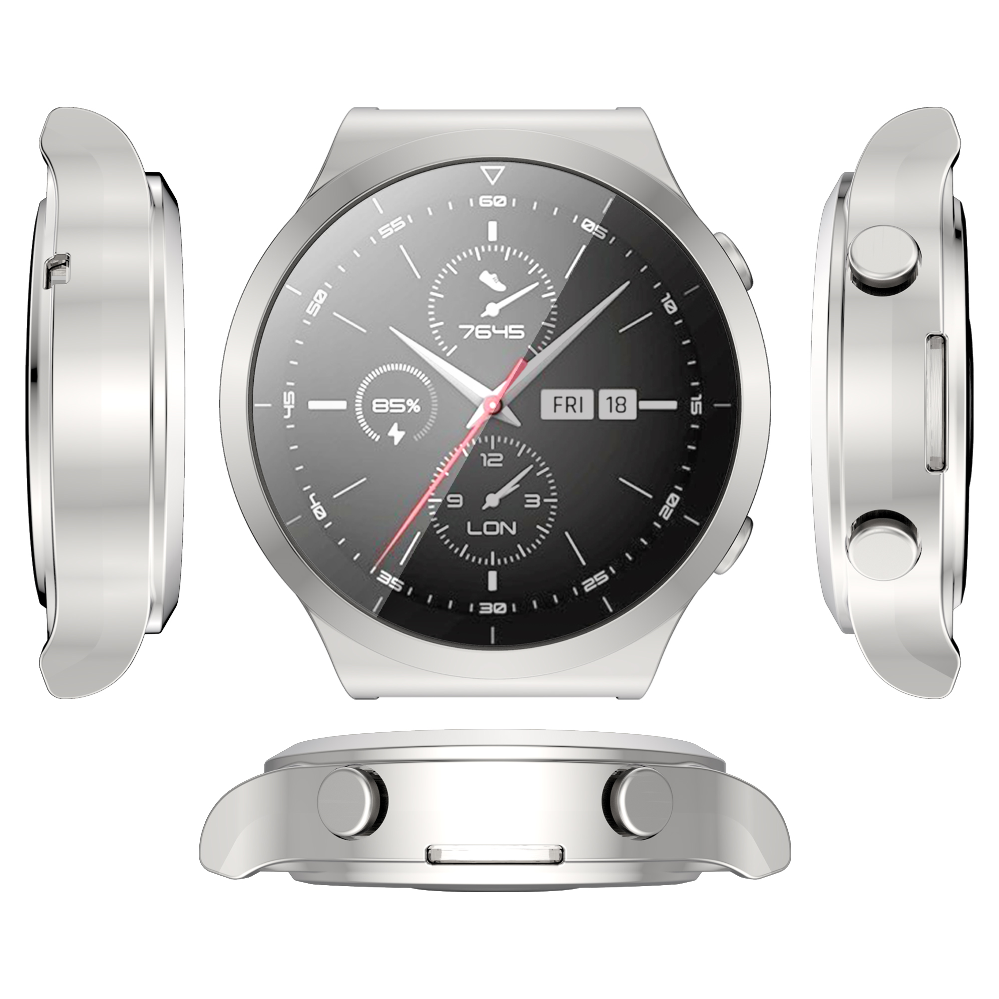 Силиконов протектор за Huawei Watch 3 Pro, 48mm /сребърен/