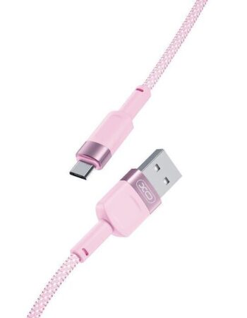 XO Кабел USB-A - Micro USB, 1м, 2.4A, NB198 /розов/