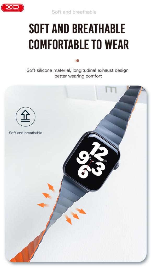 Каишка за Apple Watch 38/40/41мм, Silicon Magnetic /синя/ XO