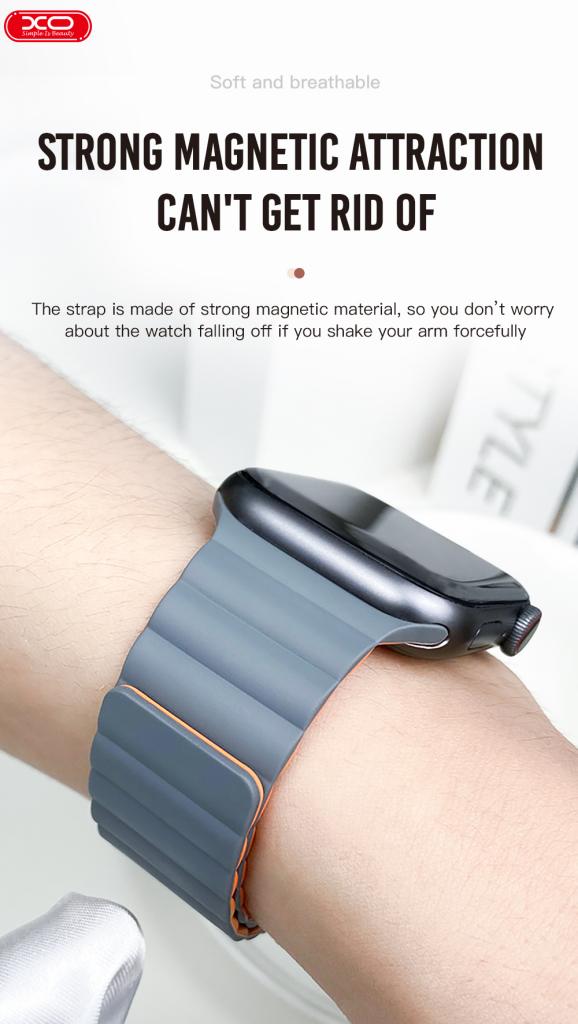 Каишка за Apple Watch 38/40/41мм, Silicon Magnetic /синя/ XO