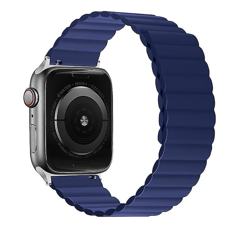 Каишка за Apple Watch 38/40/41мм, Silicon Magnetic /синя/ XO