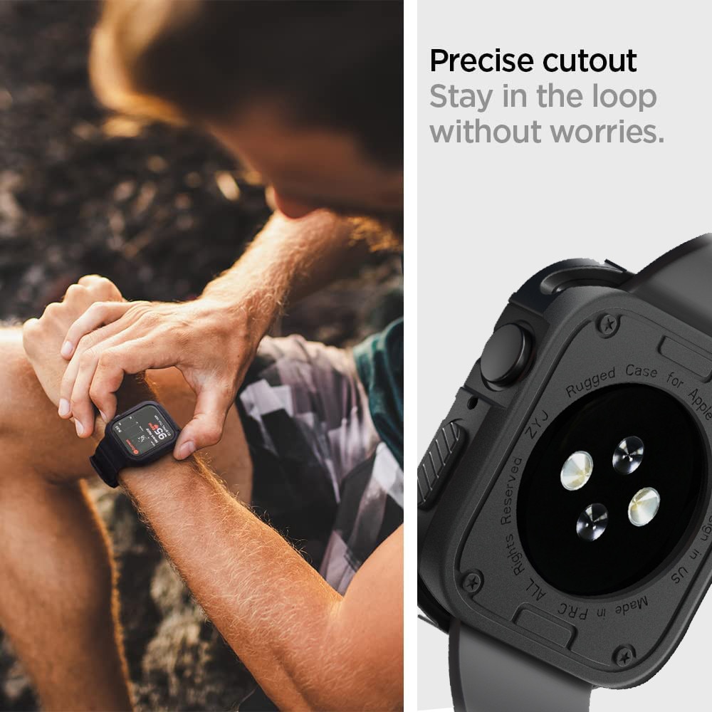 Силиконов протектор Shockproof за корпус за Apple Watch, 44/45mm /мастило/