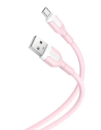 XO Кабел USB-A - Micro, 1м, 2.1A, NB212 /розов/