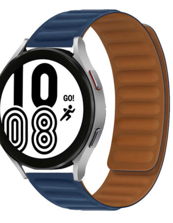 Каишка за Smart Watch 20мм, Magnetic Strap, силиконова, метална /син/
