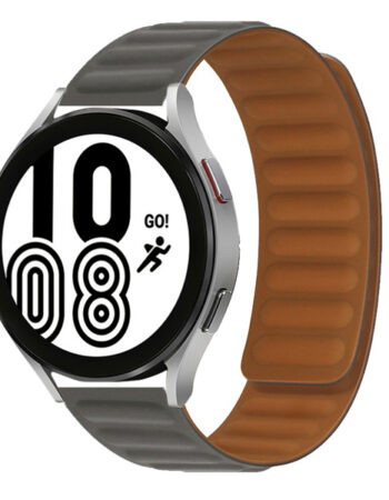 Каишка за Smart Watch 20мм, Magnetic Strap, силиконова, метална /сив/