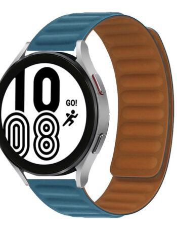 Каишка за Smart Watch 20мм, Magnetic Strap, силиконова, метална /светлосин/