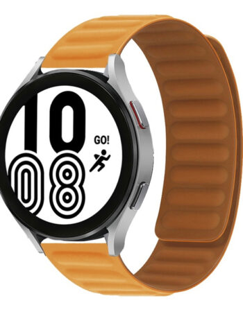 Каишка за Smart Watch 20мм, Magnetic Strap, силиконова, метална /светлооранжев/
