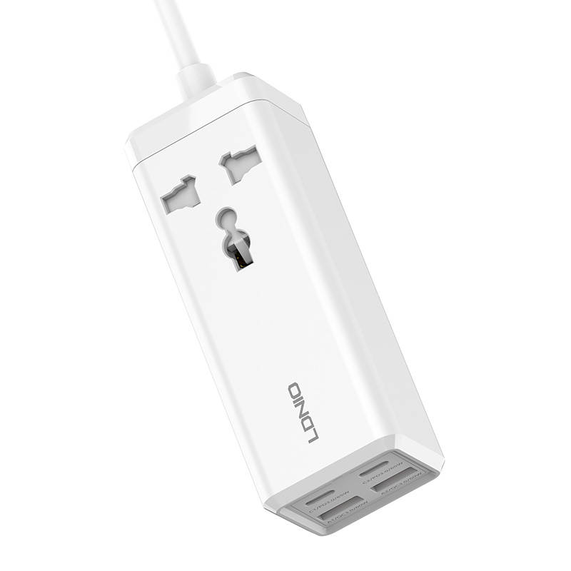 LDNIO 220V 65W, 2xUSB-A + 2xUSB-C + AC, Desktop 2500W, бял - SC1418 - Image 2