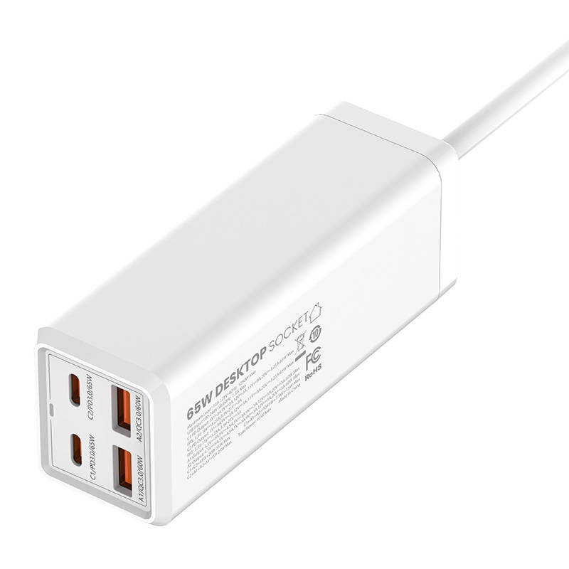 LDNIO 220V 65W, 2xUSB-A + 2xUSB-C + AC, Desktop 2500W, бял - SC1418 - Image 4